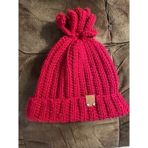 Beanie, crocheted toddler hat, red